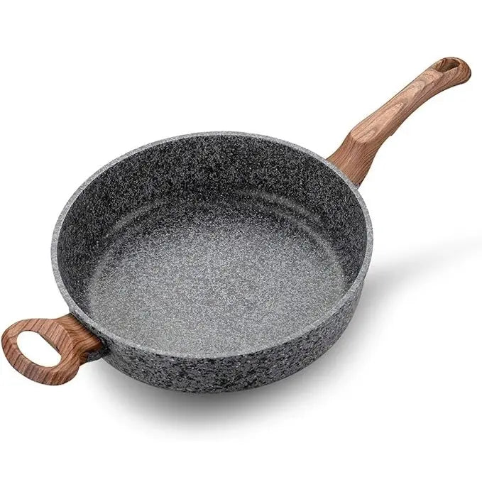 Djup stekpanna med granitbeläggning, med eller utan lock, 28 cm