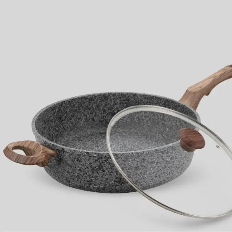 Djup stekpanna med granitbeläggning, med eller utan lock, 28 cm