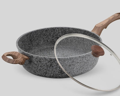 Djup stekpanna i granit, med eller utan lock, 28 cm