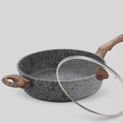 Djup stekpanna med granitbeläggning, med eller utan lock, 28 cm